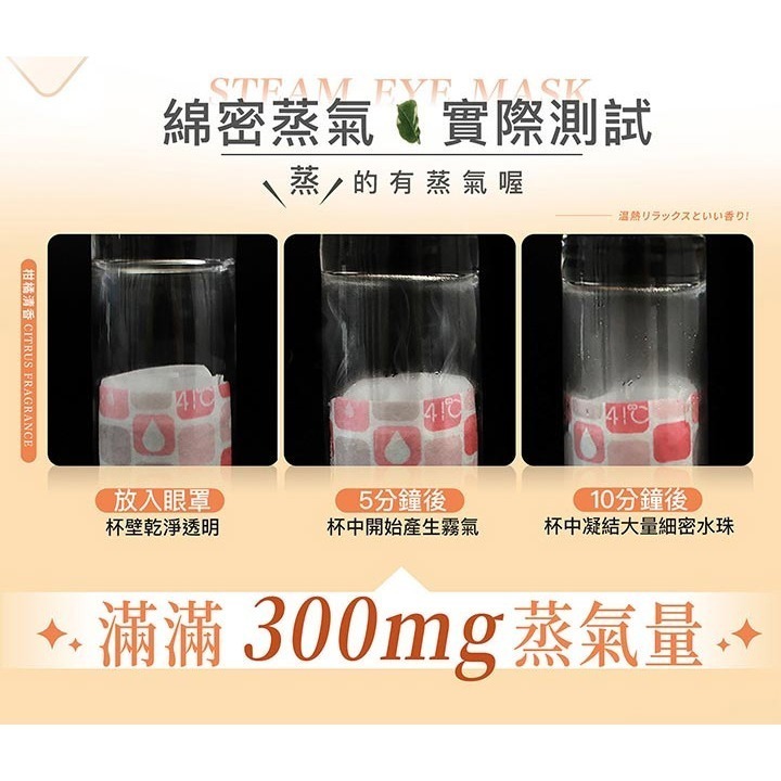 41度C｜雲朵感蒸氣眼罩 - 柑橘清香(5片/盒) 薄片發熱芯 親膚棉柔不織布-細節圖8
