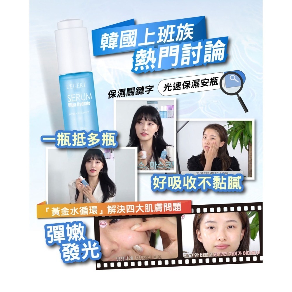 L＇EGERE 蘭吉兒｜超水光保濕安瓶精華(30ml) 韓國科研 好吸收不黏膩-細節圖4