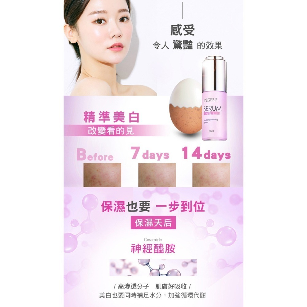 L＇EGERE 蘭吉兒｜超能亮美白安瓶精華(30ml) 韓國專利 清爽好吸收-細節圖8