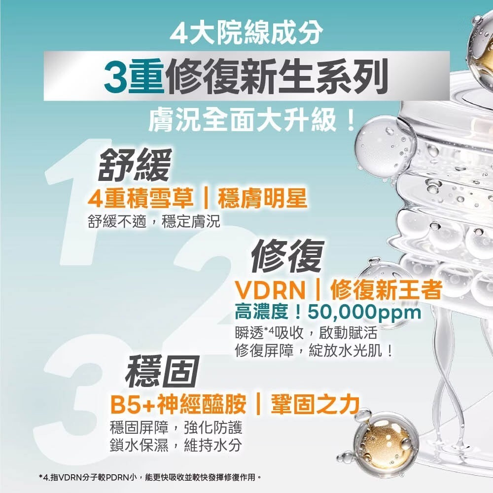 L＇EGERE 蘭吉兒｜VDRN B5修復新生精華 30ml 小分子玻尿酸 積雪草 修護保濕彈亮 修復舒緩過敏肌-細節圖4