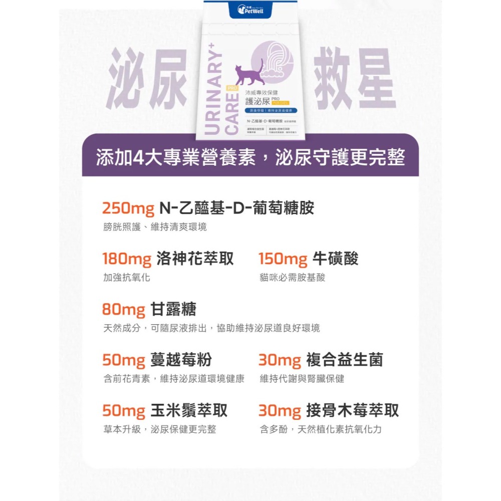 PetWell 沛威｜專效保健-護泌尿PRO 貓貓專用 (30包/盒) 守護泌尿道健康-細節圖6