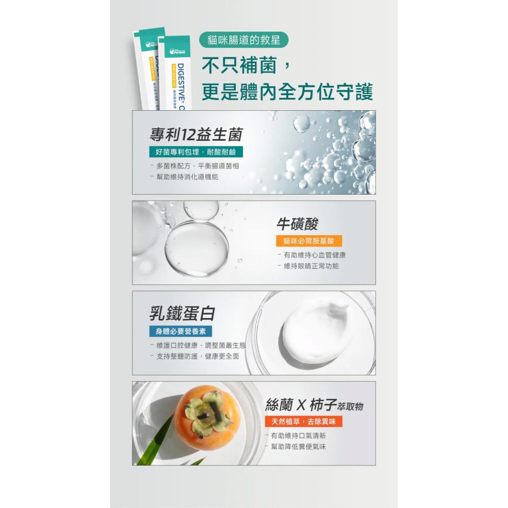 PetWell 沛威｜專效保健-好胃口益生菌 貓咪專用 (30包/盒) 維持腸道健康平衡-細節圖7