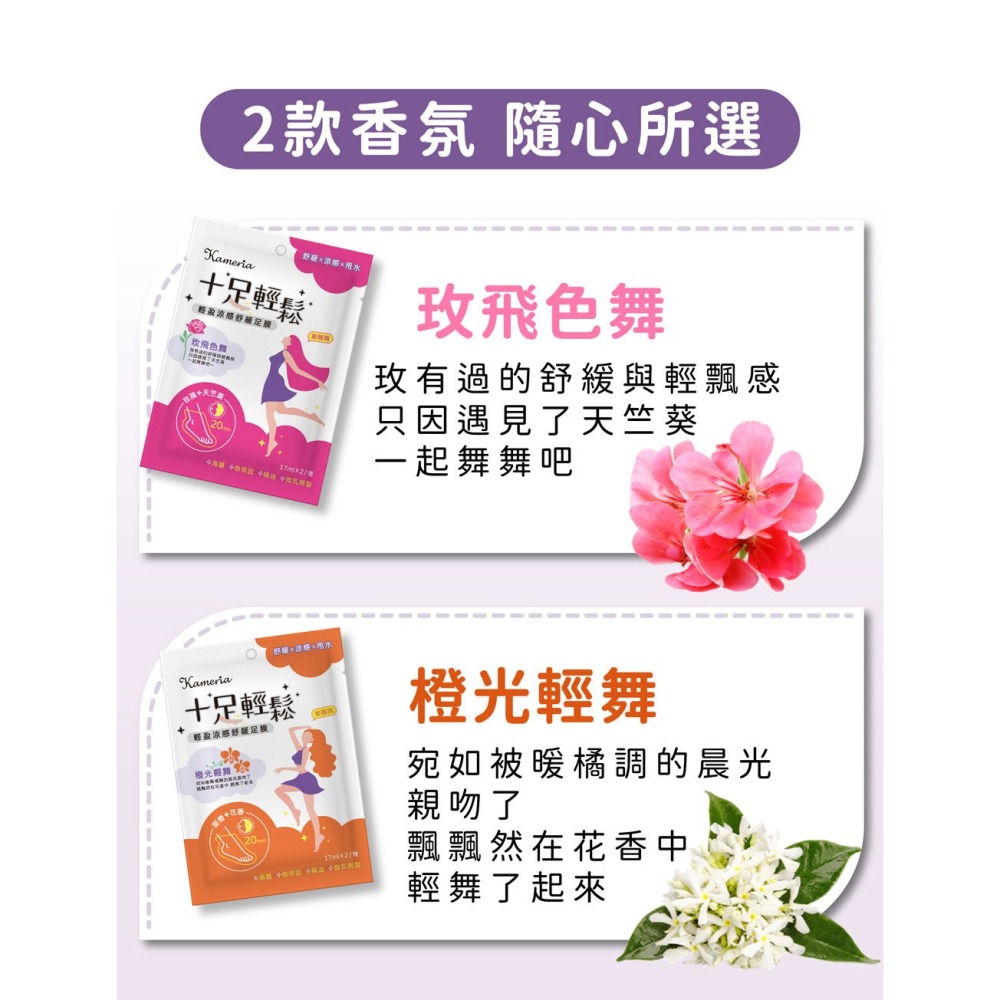 KAMERIA 十足輕鬆 輕盈涼感舒緩足膜 - 橙光輕舞 (2枚入) 櫃姐救星 久站必備-細節圖8