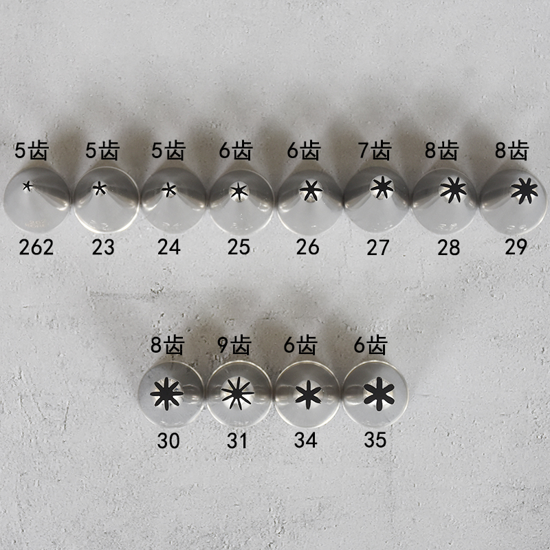 現貨 韓國裱花嘴韓式262 23 24 25 26 27 28 29 30 31 34 35齒狀曲奇小號-細節圖2