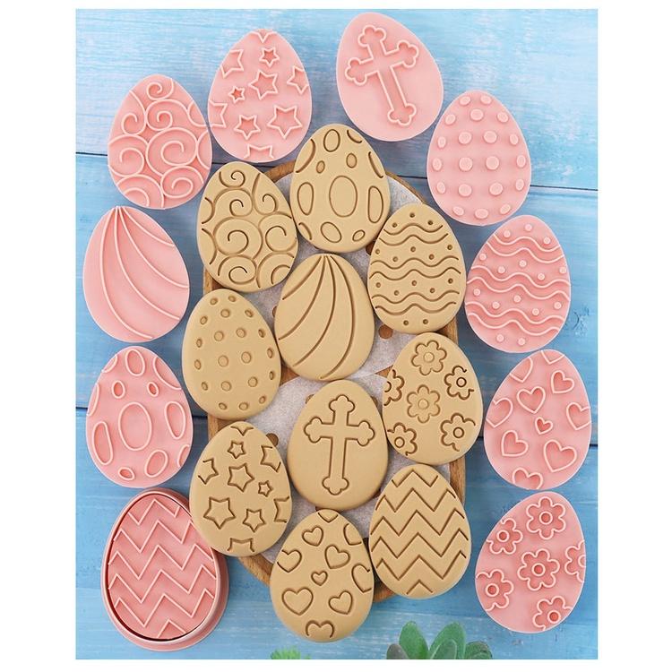 臺灣出貨 現貨 歐思麥烘焙 復活節餅乾模具 復活蛋10件套D款卡通曲奇切模 翻糖烘焙按壓工具（NC）-細節圖6
