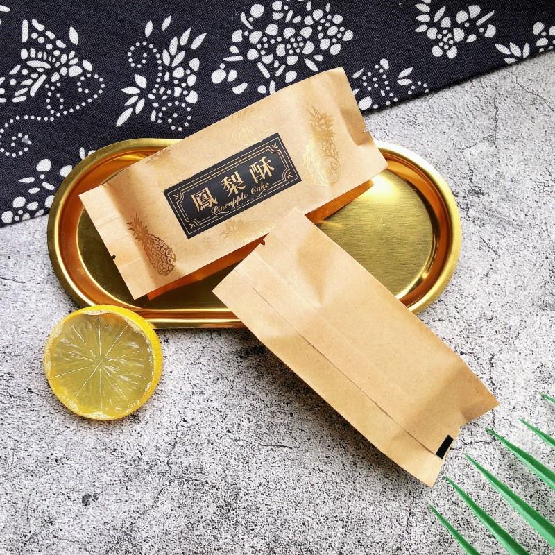 臺灣出貨 現貨 歐思麥烘焙 新款黑金款鳳梨酥包裝袋開運酥牛皮紙袋鳳梨糕點包裝袋烘焙紙100入-細節圖3