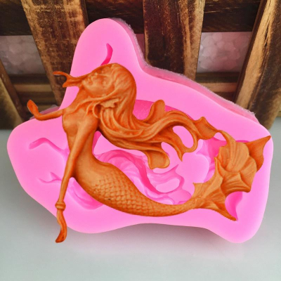 臺灣出貨 現貨 歐思麥烘焙 DIY美人魚尾巴女孩魚 造型液態矽膠模具手工翻糖蛋糕巧克力裝飾模（TT）