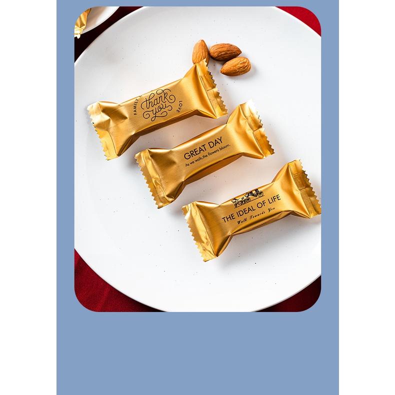 臺灣出貨 現貨 歐思麥烘焙 太妃糖包裝袋 咖啡糖果包裝袋 高檔啞光金色鋁膜袋 牛軋糖鋁箔袋 奶棗烘焙包裝200入（忆）-細節圖7