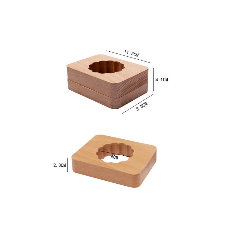 臺灣出貨 現貨 歐思麥烘焙 木質冰皮糕點烘焙工具做綠豆糕印具家用手壓式月餅模具（游）-細節圖3