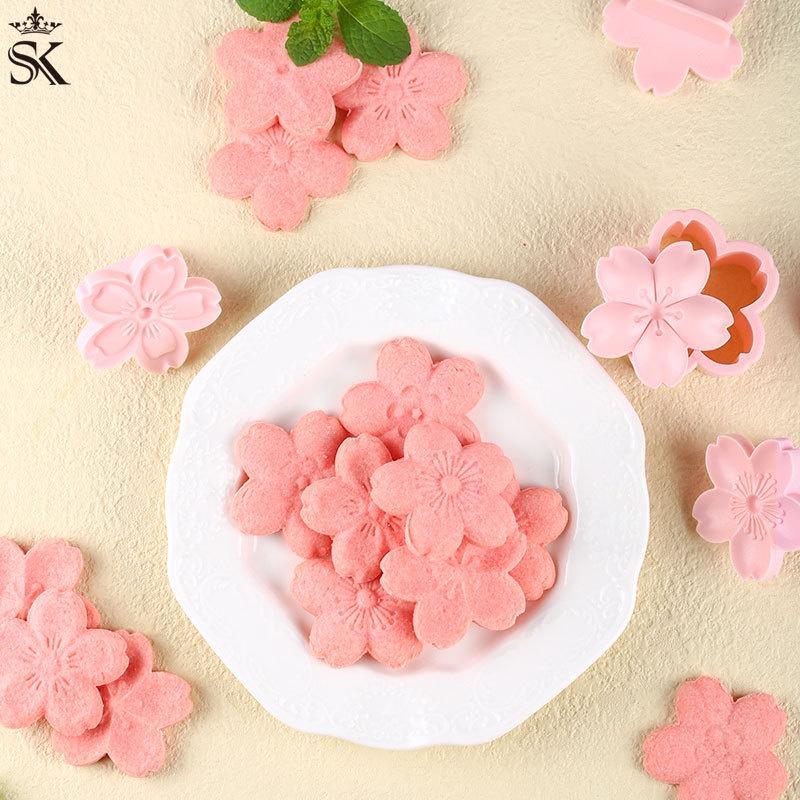 臺灣出貨 現貨 歐思麥烘焙SK茵冠 家用櫻花餅乾模具套裝曲奇饅頭造型按壓式 翻糖烘焙工具（依）-細節圖2