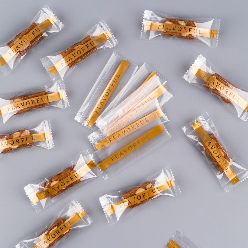 臺灣出貨 現貨 歐思麥烘焙 透明加厚太妃糖包裝袋 牛軋糖 簡約 咖啡糖 糖果袋 小號亮膜 機封袋糖袋 100入-細節圖3