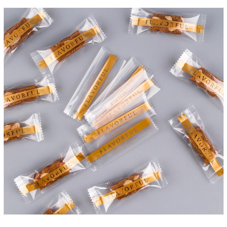 臺灣出貨 現貨 歐思麥烘焙 透明加厚太妃糖包裝袋 牛軋糖 簡約 咖啡糖 糖果袋 小號亮膜 機封袋糖袋 100入-細節圖8
