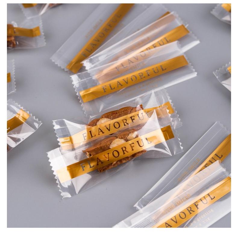 臺灣出貨 現貨 歐思麥烘焙 透明加厚太妃糖包裝袋 牛軋糖 簡約 咖啡糖 糖果袋 小號亮膜 機封袋糖袋 100入-細節圖9