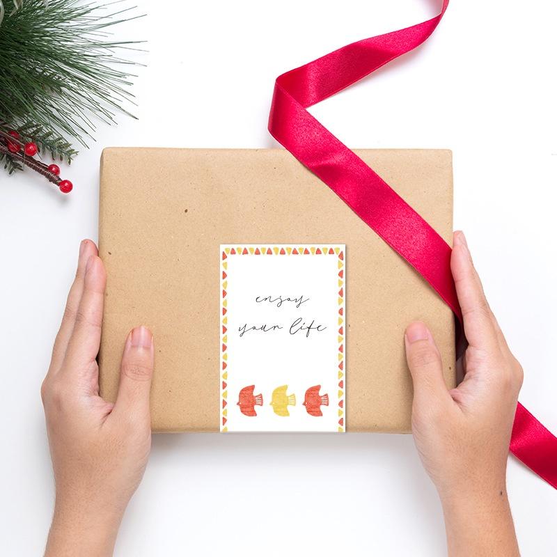 臺灣出貨 現貨 歐思麥烘焙 【對我們說話的花】飛機盒禮品盒包裝盒封口貼標籤貼紙 50貼/卷（LY）-細節圖2