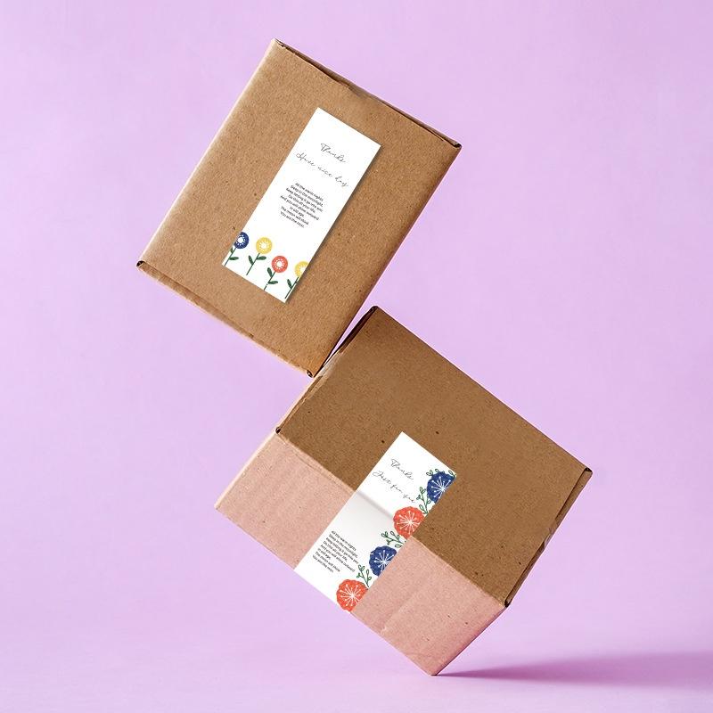 臺灣出貨 現貨 歐思麥烘焙 【對我們說話的花】飛機盒禮品盒包裝盒封口貼標籤貼紙 50貼/卷（LY）-細節圖3