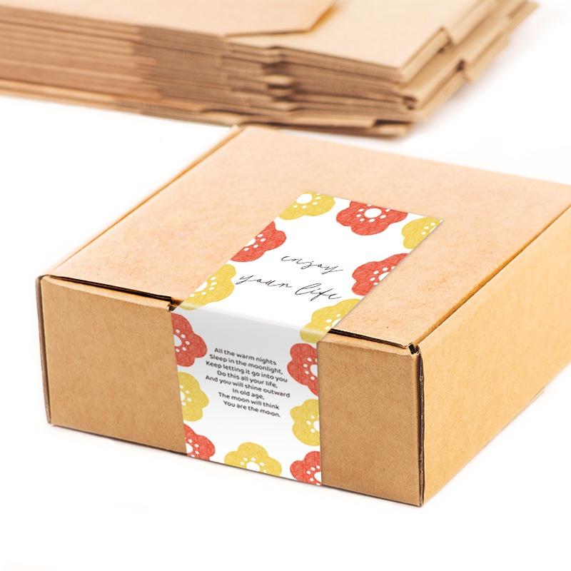 臺灣出貨 現貨 歐思麥烘焙 【對我們說話的花】飛機盒禮品盒包裝盒封口貼標籤貼紙 50貼/卷（LY）-細節圖4