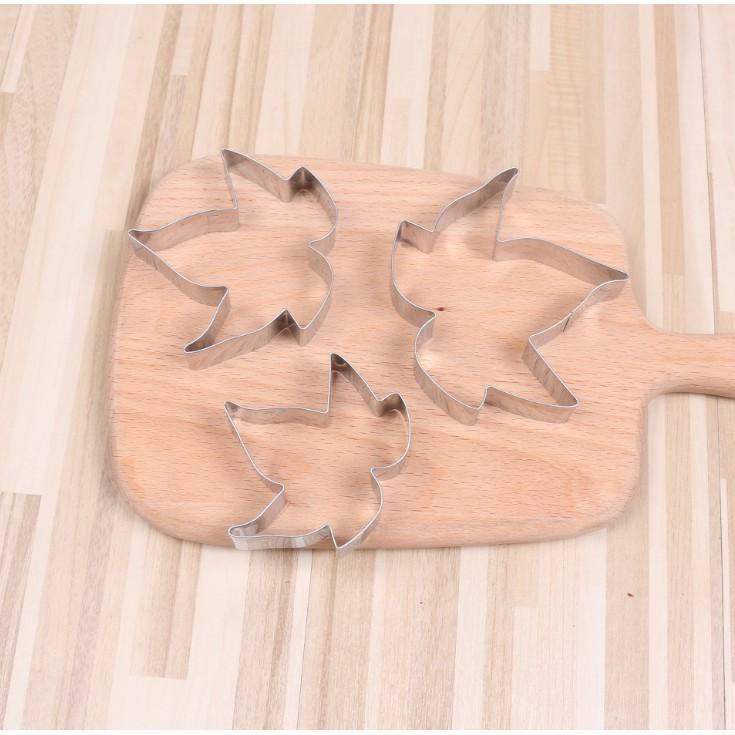 臺灣現貨新款不銹鋼英式糖花切模 楓葉餅乾模具 翻糖花工具3件套  手工花麵包花超輕粘土工具A401（贝）-細節圖4