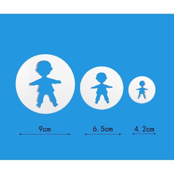 臺灣現貨 新品3PCS小男孩餅乾切模 廚房蛋糕工具 糕點模具(库)-細節圖2