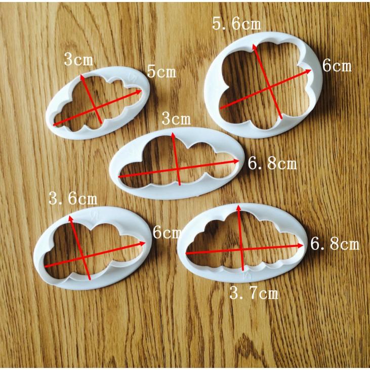 臺灣現貨 新品餅乾切模 DIY烘焙5pcs雲朵 翻糖蛋糕裝飾印花模切模蛋糕模（库）-細節圖3