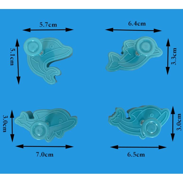 臺灣現貨 新品4件套海豚彈簧模 烘培套裝 做蛋糕的工具 廚房DIY模具(库)-細節圖3
