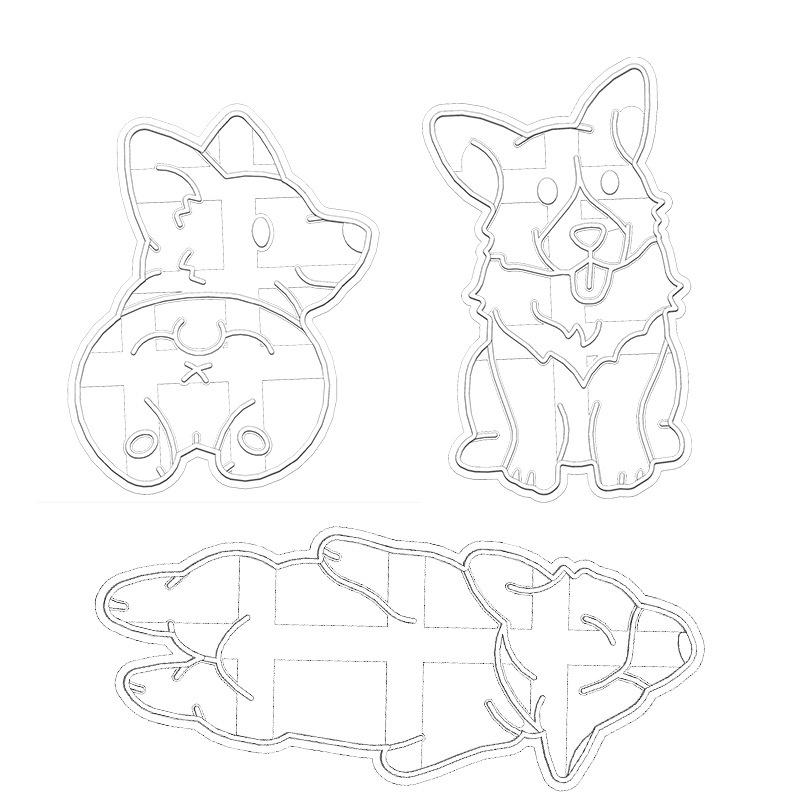 臺灣出貨 現貨 歐思麥烘焙 新款烘焙模具diy塑膠卡通曲奇柯基餅乾模可愛狗狗糖霜餅乾磨具（滋）-細節圖6