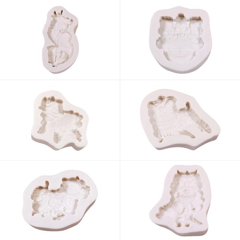臺灣出貨 現貨 歐思麥烘焙 舞龍醒獅翻糖矽膠模具DIY舞龍蛋糕裝飾模具創意巧克力烘焙模具（三）-細節圖5