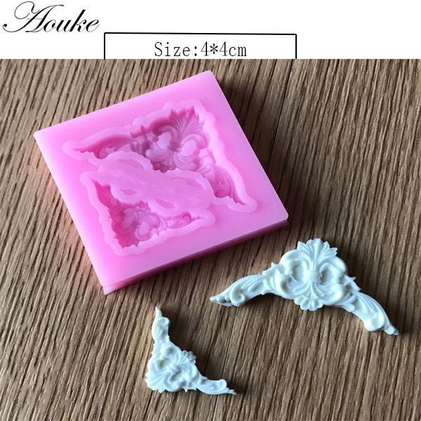 臺灣出貨 現貨 歐思麥烘焙 多款花邊造型翻糖蛋糕矽膠模具 鏤空浮雕邊框鏡框復古相框模具（中）-細節圖2