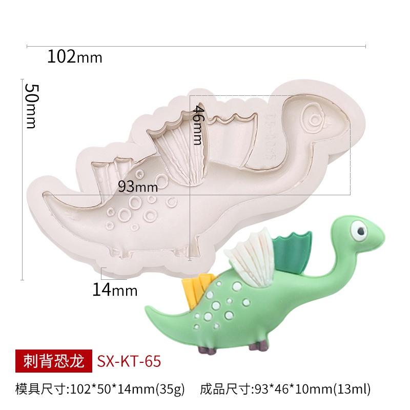 臺灣出貨 現貨 歐思麥烘焙 復活節恐龍翻糖矽膠模具卡通動物巧克力插牌蛋糕裝飾模DIY烘焙模（三）-細節圖8