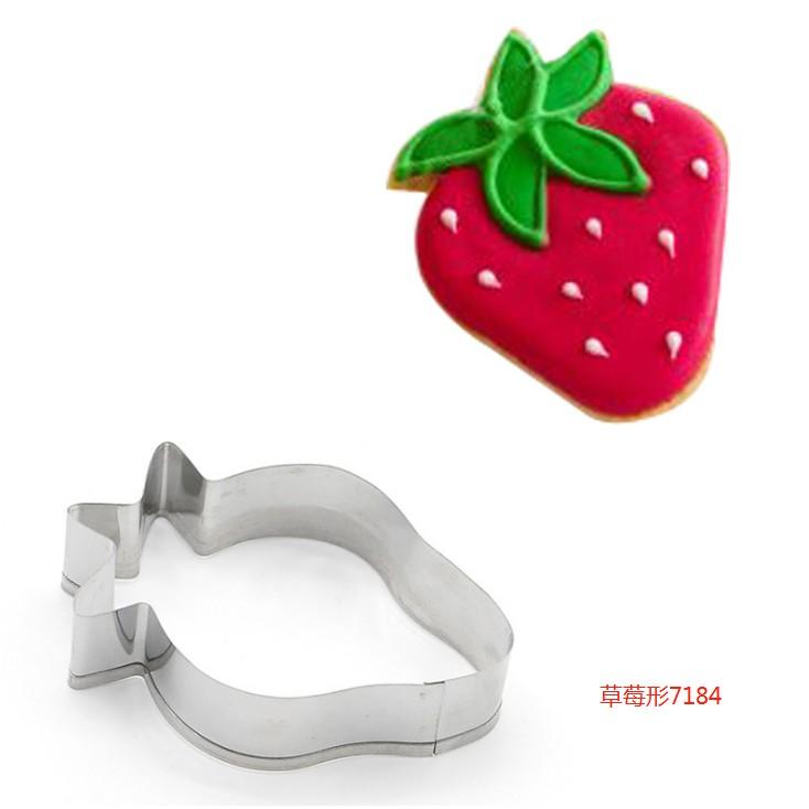 臺灣現貨 不銹鋼餅乾模具 水果切模 鴨梨莓 檸檬 草莓 蘋果形蛋糕造型工具（米）-細節圖2