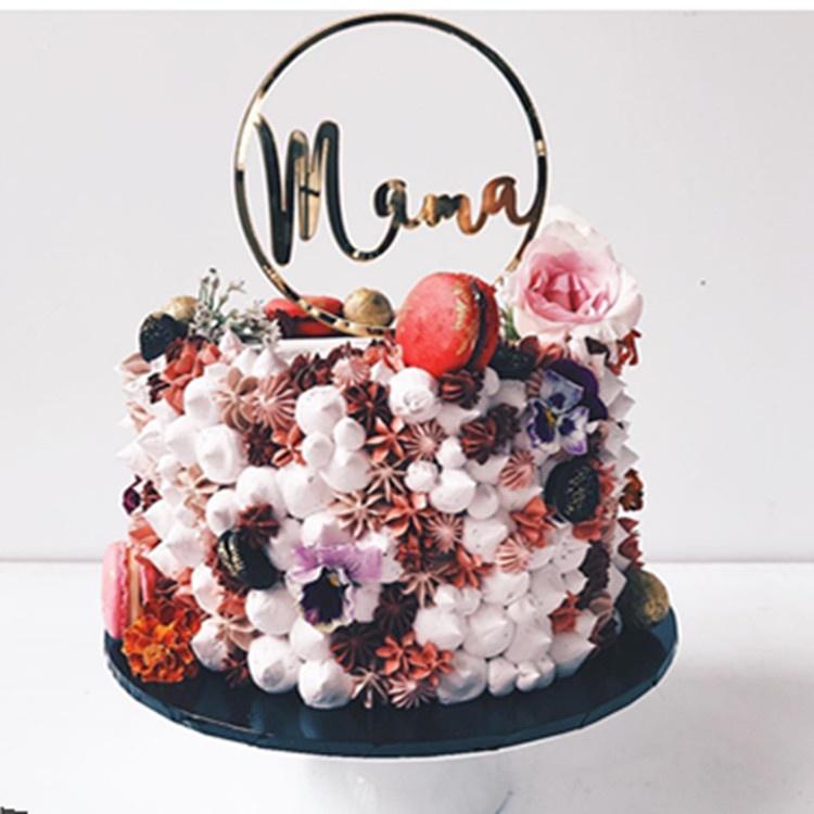 臺灣出貨 現貨 歐思麥烘焙 蛋糕裝飾ins風happy mother＇s day母親節亞克力蛋糕插牌插件-細節圖5