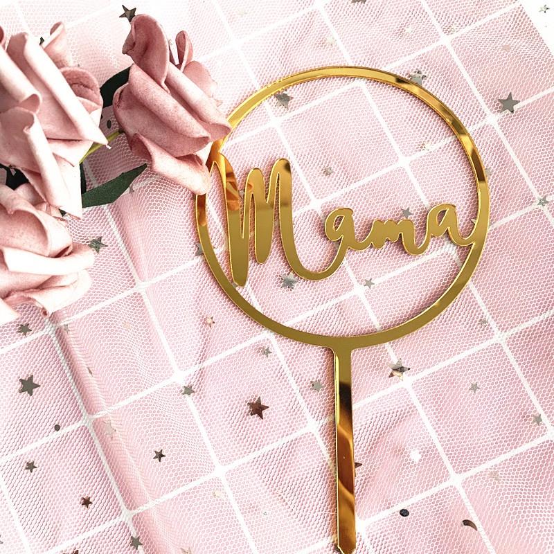 臺灣出貨 現貨 歐思麥烘焙 蛋糕裝飾ins風happy mother＇s day母親節亞克力蛋糕插牌插件-細節圖6