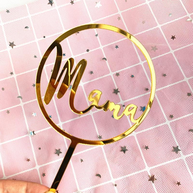 臺灣出貨 現貨 歐思麥烘焙 蛋糕裝飾ins風happy mother＇s day母親節亞克力蛋糕插牌插件-細節圖7