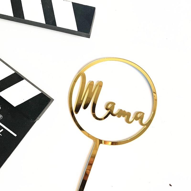 臺灣出貨 現貨 歐思麥烘焙 蛋糕裝飾ins風happy mother＇s day母親節亞克力蛋糕插牌插件-細節圖8