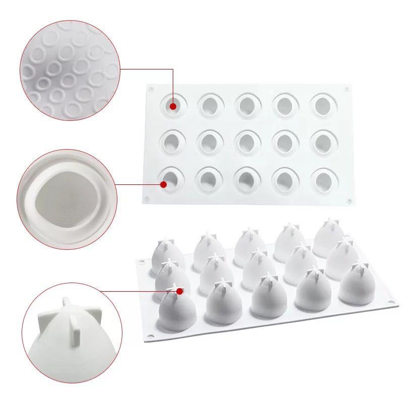 臺灣現貨15連草莓慕斯蛋糕矽膠模具 DIY烘焙裝飾用具 水果造型慕斯模（艺）-細節圖2