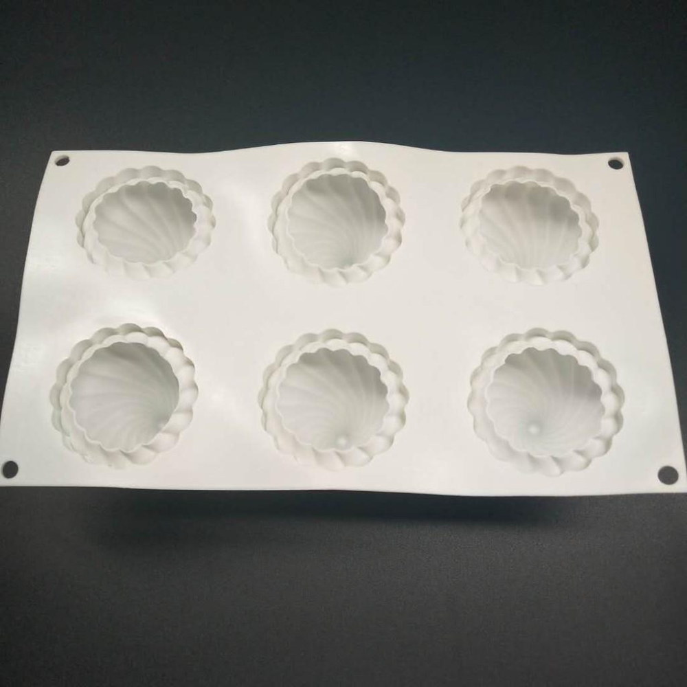 臺灣現貨 6連錐形旋風魔球矽膠蛋糕模慕斯模 法式矽膠模具（艺）-細節圖3