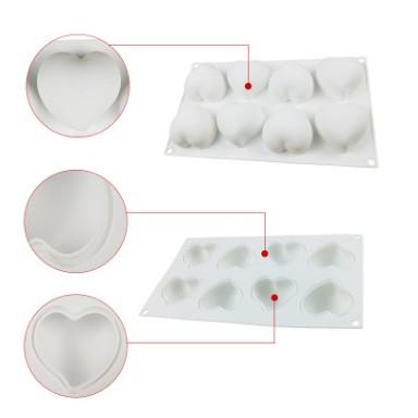 臺灣現貨 8連桃心慕斯蛋糕矽膠模 DIY烘焙用具 法式心形甜品模（艺）-細節圖4