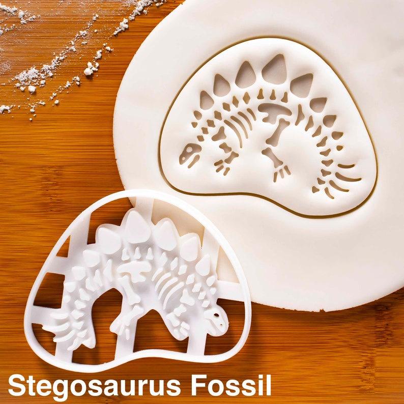 臺灣出貨 現貨 歐思麥烘焙 新款塑膠恐龍化石餅乾磨具白色烘焙工具侏羅紀恐龍餅乾模具（滋）-細節圖3
