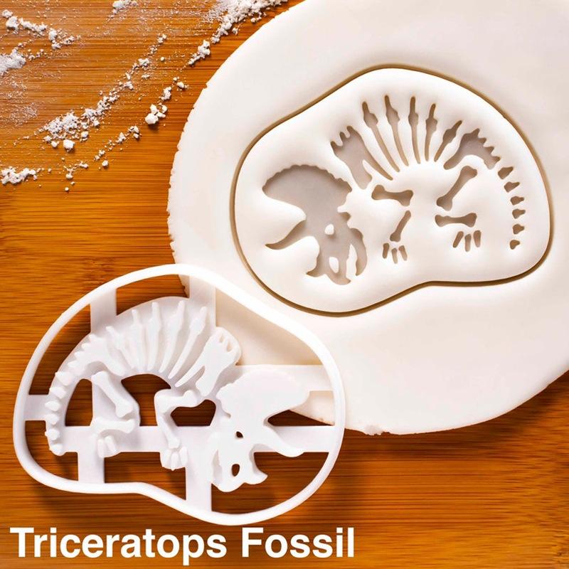 臺灣出貨 現貨 歐思麥烘焙 新款塑膠恐龍化石餅乾磨具白色烘焙工具侏羅紀恐龍餅乾模具（滋）-細節圖8