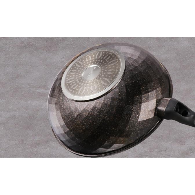 臺灣出貨 現貨 歐思麥烘焙 麥飯石鍋 不粘鍋炒鍋 家用炒菜鍋 熬糖鍋 平底鍋 電磁爐瓦斯爐可用 34公分大口徑-細節圖5