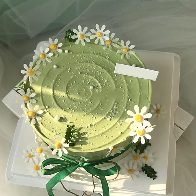 臺灣現貨 歐思麥烘焙ins新款網紅小雛菊蛋糕插牌 仿翻糖亞克力套裝小清新生日蛋糕裝飾（岳）-細節圖2
