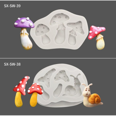 臺灣現貨 蘑菇翻糖矽膠模具蝸牛矽膠模具森林系蛋糕裝飾模烘焙用具（三）