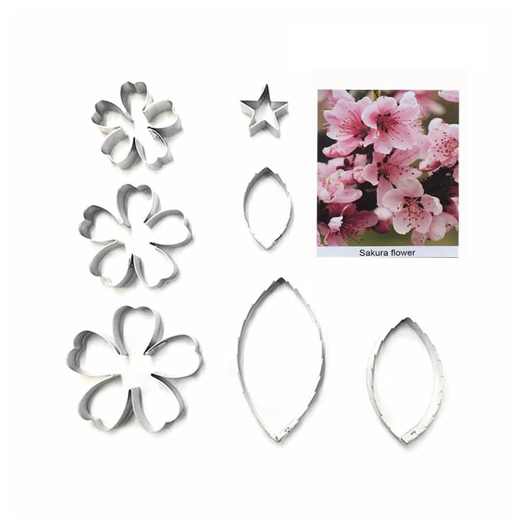 臺灣現貨 新品原裝進口模擬櫻花翻糖花瓣不銹鋼壓切模具烘焙蛋糕裝飾麵包花黏土花（太）-細節圖5