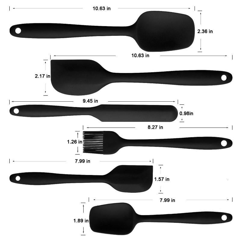 臺灣現貨矽膠刮刀6件套蛋糕抹刀油刷子矽膠廚具套裝耐高溫烘焙工具套裝（聚）-細節圖4