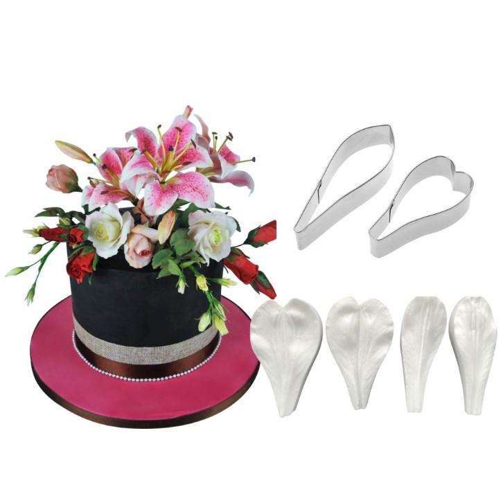 臺灣現貨 秘魯百合花花瓣葉子翻糖模具 翻糖蛋糕裝飾工具不銹鋼百合切模壓花模（精）-細節圖2