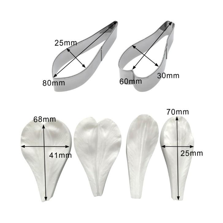 臺灣現貨 秘魯百合花花瓣葉子翻糖模具 翻糖蛋糕裝飾工具不銹鋼百合切模壓花模（精）-細節圖3