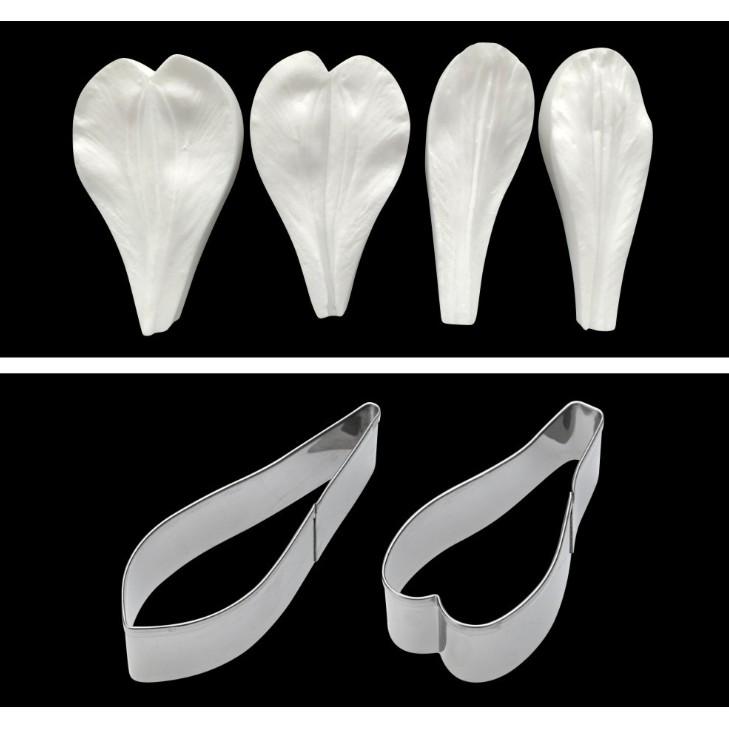 臺灣現貨 秘魯百合花花瓣葉子翻糖模具 翻糖蛋糕裝飾工具不銹鋼百合切模壓花模（精）-細節圖4