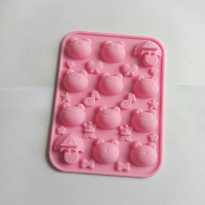 臺灣現貨 歐思麥烘焙 可愛多表情12連大眼蛙蘑菇傘矽膠巧克力模具 手工皂模具DIY模具（FJ）