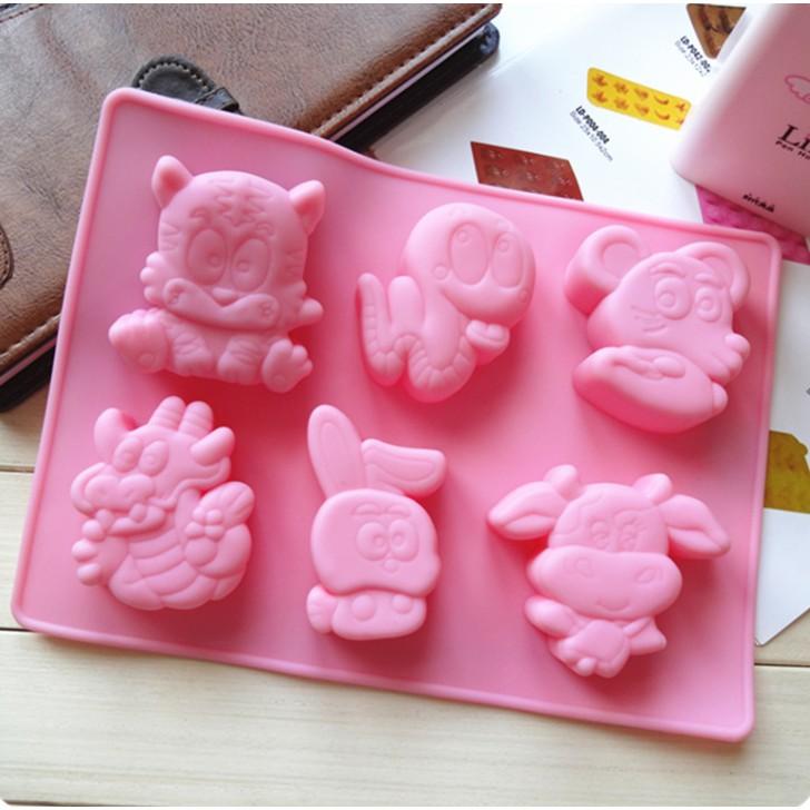 臺灣現貨  十二生肖矽膠蛋糕模具 矽膠蛋糕模具 石膏娃娃模具 DIY（协）-細節圖3