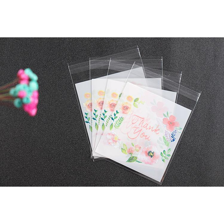 台灣現貨 歐思麥烘焙餅乾自粘袋  試用裝diy手工皂小樣包裝五色花100個入-細節圖6