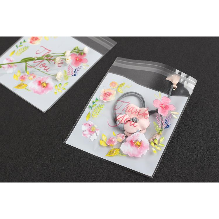 台灣現貨 歐思麥烘焙餅乾自粘袋  試用裝diy手工皂小樣包裝五色花100個入-細節圖8